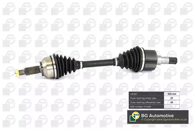 Піввісь Ford Mondeo 00-07 1.8-3.0 (27/26) 632mm L, BGA (DS2303L)