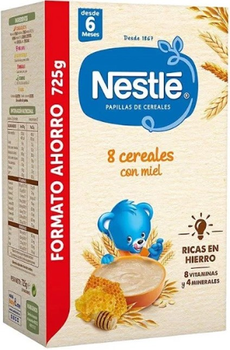 Дитяча мультизлакова каша Nestle Porridge 8 Whole Grain Cereals With Honey 6 Months 600 г (8410100013763/8445290686848)