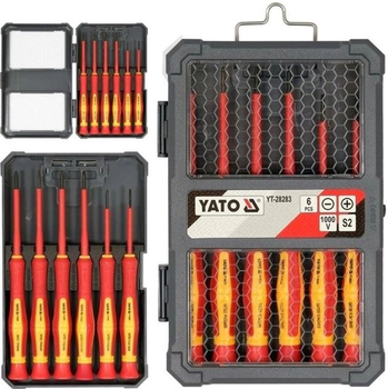 Набор отверток диэлектрических прецизионных изолированных YATO до 1000 V 6 шт (YT-28283)
