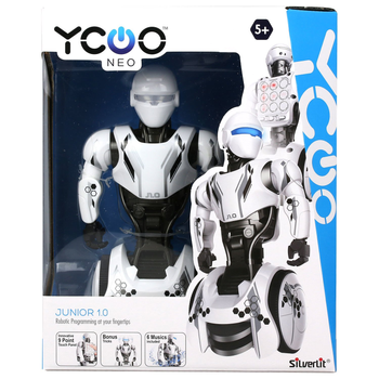 Танцюючий робот Silverlit Junior 1.0" 21 см Білий з чорним (4891813885603)