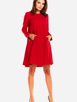 Плаття коротке осіннє жіноче Awama A247 S-M Червоне (5902360525801)