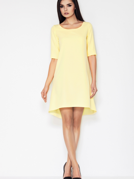 Sukienka trapezowa damska mini Awama A56 S Żółta (5902360501560)