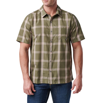 Рубашка тактическая 5.11 Tactical Nate Short Sleeve Shirt M Sage Green Plaid