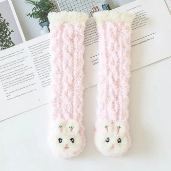 Теплі шкарпетки дитячі з м'якої махрової тканини рожеві one size 0-4 роки