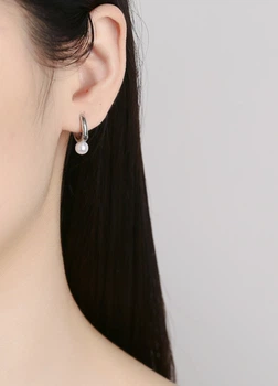 Женские серьги Волшебная жемчужина No Brand 1235-01 Серебряный