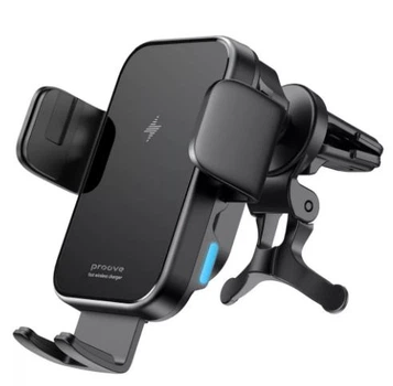 Держатель в авто с беспроводной зарядкой Qi 15W Proove Triple Clamp на воздуховод/панель Black