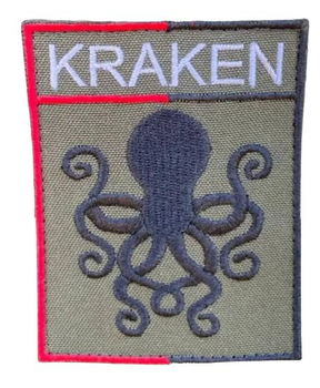 Шеврон патч " KRAKEN квадратный " на липучке велкро