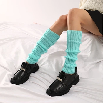 Гетры в рубчик бирюзовые 40 см 5526 One Size