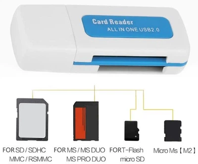 Картридер USB 2.0 4в1 Micro SD TF M2 MMC кардридер Card Reader (764117186-1) Белый