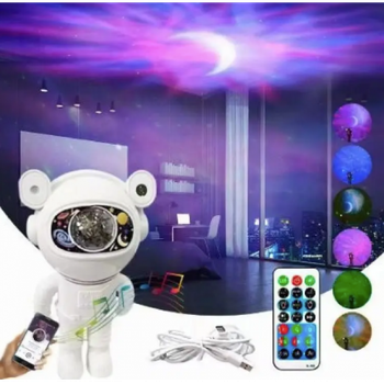 Лазерный ночник-проектор звездного неба с bluetooth динамиком "Astronaut projector light" XL-818, белый.