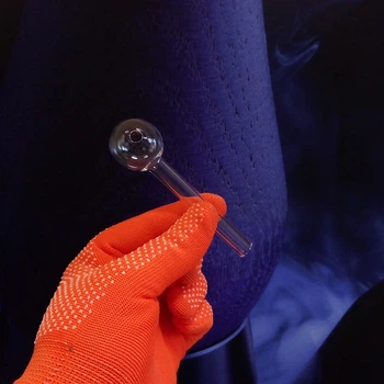Стеклянная трубка для курения Чёрный Пёс Warmer Oil прозрачная Ø30 мм. (27714)