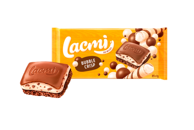 Шоколад молочний Roshen Lacmi Bubble Crisp молочный с криспи 85г х 17 шт