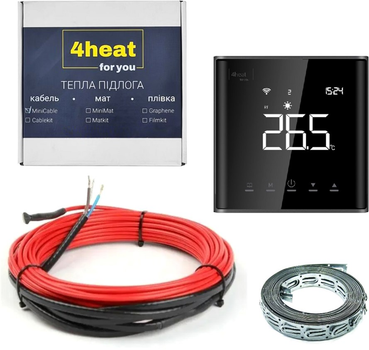 Тепла підлога з регулятором 4HEAT CableKit Sensor-900 Вт комплект гріючий кабель (4HT.CKSE.900)