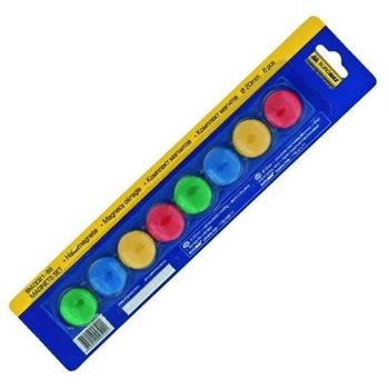 Комплект магнітів Buromax 20 мм 8 шт різнокольорові (BM.0021-82)