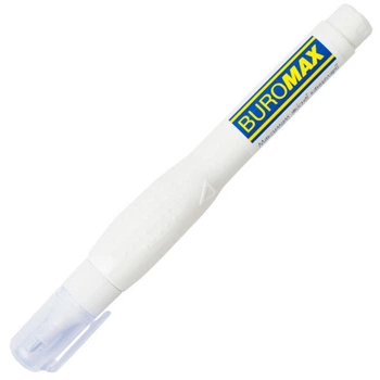Коректор-ручка Buromax 12 мл, спиртова основа, металевий наконечник (BM.1034)