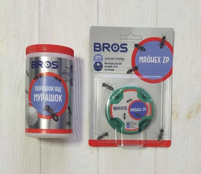 Комплект засіб від мурах Bros порошок 100г і паска Bros Mrowex