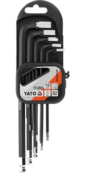Шестигранники угловые удлиненные со слоем YATO 10 предметов (YT-0561)