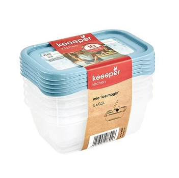 Комплект емкостей для морозилки прямоугольный Keeper Polar (5*0,5л) 3012