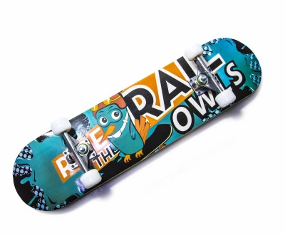 Дитячий дерев'яний скейтборд Skateboard із дизайном Duck-bill Perry до 80 кілограм.