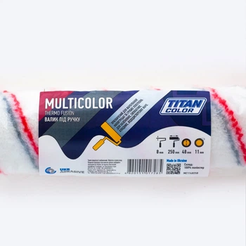 Валик хутряний під ручку 8х48х250 мм, ворс 11 мм TITAN COLOR МULTICOLOR 1 шт