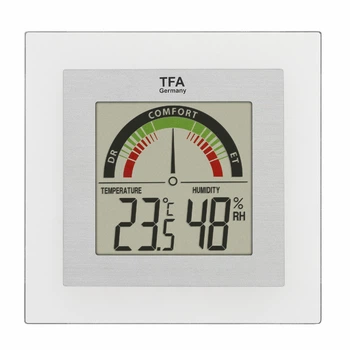 Термогигрометр цифровой TFA 87х88х18 мм