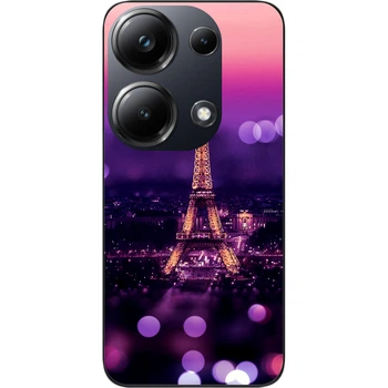 Силиконовый чехол SMTT для Xiaomi Poco M6 Pro 4G с картинкой Париж ночью