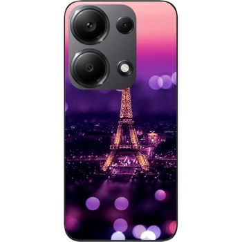 Силиконовый чехол SMTT для Xiaomi Redmi Note 13 Pro 4G с картинкой Париж ночью