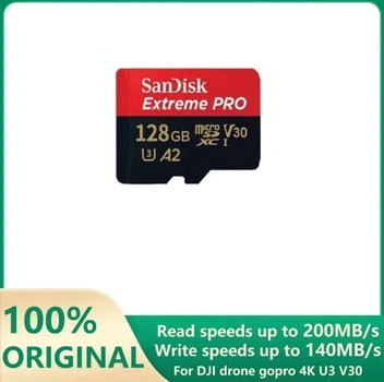 Карта памяти SanDisk Extreme PRO Micro SD 128GB флэш-карта SD U3 4K V30 Microsd з SD-адаптером class 10 UHS-I U3 V30