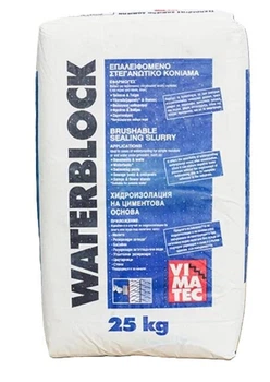 Жорстка обмазочна гідроізоляція на цементній основі VIMATEC WATERBLOCK уп.25 кг білий