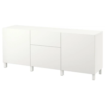 Модуль для зберігання із шухлядами IKEA BESTÅ БЕСТО, білий, ЛАППВІКЕН, жертва біла, 180x42x74 см, 994.126.86
