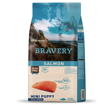 Корм Bravery Mini Puppy Salmon сухой с лососем для щенят малых пород 600 гр