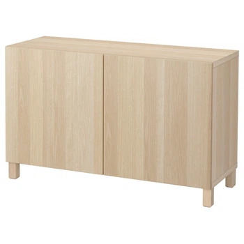 Комбинация с дверцами IKEA BESTÅ Упрямый под беленый дуб, 120x42x74 292.098.29