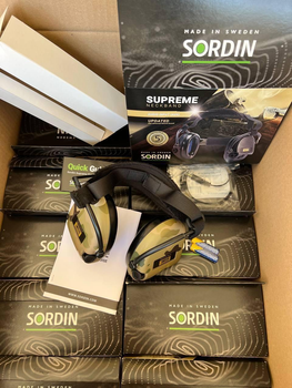 Активные наушники для стрельбы Sordin Supreme Pro-X Multicam с задним держателем под шлем