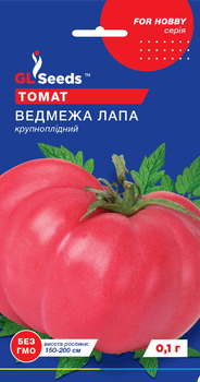 Томат Ведмежа лапа насіння (0,1 г) помідор середньостиглий високорослий рожевий крупноплідний, For Hobby, TM GL Seeds