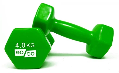 Гантель для фітнесу з вініловим покриттям 2шт GoDo GD-4.0GR