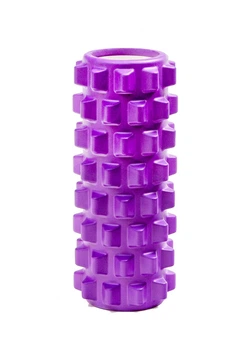 Роллер для йоги и пилатеса 33×14 см EVA, жесткий массажный ролик для миофасциального массажа, и тренировок БФиолетовый (G0009PUR)