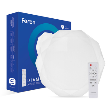 Потолочный светодиодный светильник з пультом управления Feron AL5200 DIAMOND 70W Белый (40246)