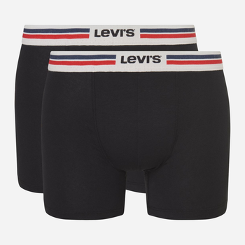 Zestaw majtek szorty męski 2 szt Levi's Logo Boxer Brief Org 2P 7012228430010 XL Czarny (8720245437936)