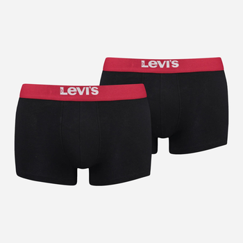 Набір трусів шорти чоловічий 2 шт Levi's Solid Basic Trunk Organic Co 2P 7012228440040 L Чорний/Червоний (8720245438407)