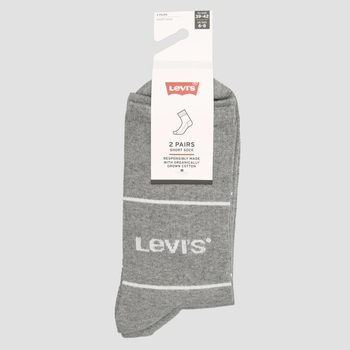 Набір жіночих шкарпеток високих бавовняних 2 пари Levi's Short Cut Logo Sport 2P 7012105670090 35-38 Сірий (8720245185646)