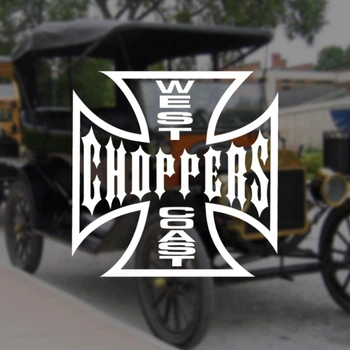 Наклейка на Авто / Мото / Витрину на Стекло Кузов "Лого West Coast Choppers" белый цвет
