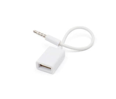 Перехідник USB2.0(M)- Jack 3.5(F) Stereo, 0,3м, White, OEM