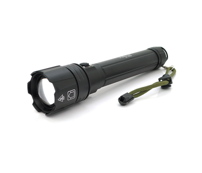 Ліхтар ручний Bailong BL-L-6-P90, 1LED P90, 50W, 3 режими, ZOOM, 2х18650 - 12800 Black, IP44, кабель USB-micro, 230х50х32мм, BOX
