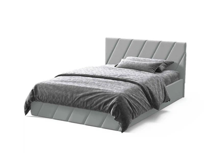 Кровать двуспальная с подъемным механизмом 160x200 Palermo Light Grey Viorina-Deko Светло-серый (каркас с ламелями/без матраса) (ЛДСП/ткань)