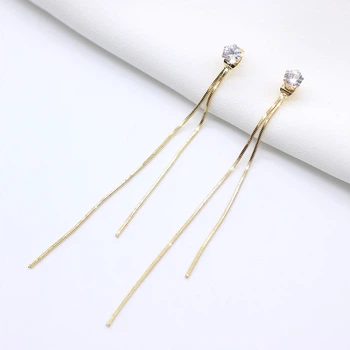 Довгі сережки цвяшки Honey Fashion Accessories золотистий (12-87)