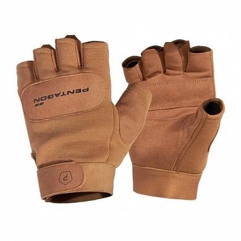 Рукавиці тактичні безпалі Pentagon Duty Mechanic 1/2 Gloves Койот XL