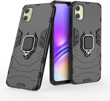 Чохол Iron Ring для Samsung Galaxy A05/A055 протиударний бампер з підставкою Black