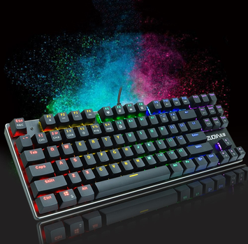 Игровая механическая проводная клавиатура ZUOYA Х61 с подсветкой RGB 87 клавиш Русский/Английский Красные переключатели (sv0062)