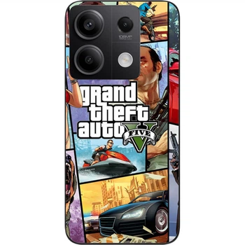 Силиконовый чехол SMTT для Xiaomi Redmi Note 13 5G с картинкой Игра GTA