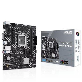 Материнская плата ASUS PRIME H610M-K ARGB s1700 H610 2xDDR5 M.2 HDMI D-Sub mATX ARGB (90MB1G90-M0EAY0)